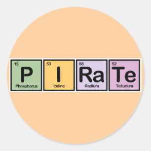 Pirat gemacht von den Elementen Runder Aufkleber