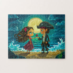 Pirat heiratet seine Braut am Strand Puzzle