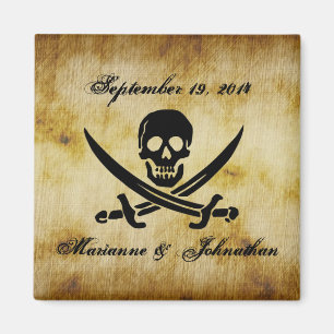 Pirat Hochzeit Termin Merkzettel Souvenir Magnet