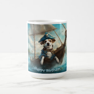 Pirat Hund auf einem Schiff auf See Farben Blau Ge Kaffeetasse