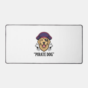 Pirat-Hund Vintage-Stickerei-Shirt-Design_1 Schreibtischunterlage