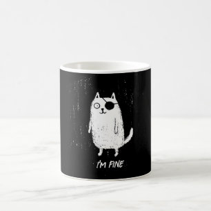 Pirat Katze – Minimale lustige Katzenkunst Kaffeetasse