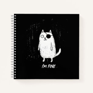 Pirat Katze – Minimale lustige Katzenkunst Notizbuch
