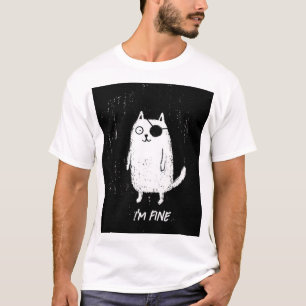 Pirat Katze – Minimale lustige Katzenkunst T-Shirt