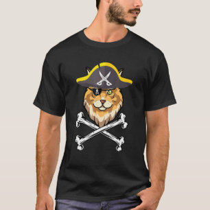 Pirat Katzen Maine Coon Mama Halloween Katzenkostü T-Shirt