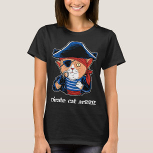 Pirat Katzen Schädel Kreuzknochen Reden Wie Eine P T-Shirt