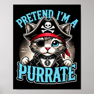 Pirat Katzen _ tun so als ob ein Pirat _ süß Hallo Poster