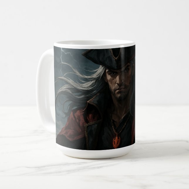 Pirat König Tasse – Dark Fantasy Anime Kaffeetasse (Vorderseite Links)