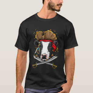 Pirat Kuh Jolly Roger Halloween Kostüm Weihnachten T-Shirt