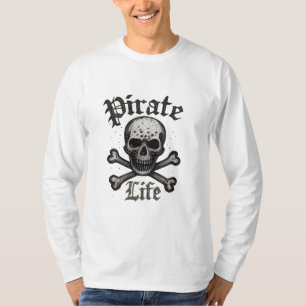 Pirat Leben Totenkopf & Knochen Grunge-Design T-Shirt