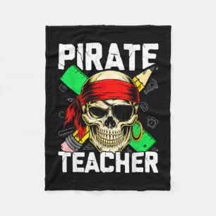 Pirat Lehrer lustiger Totenkopf Fleecedecke