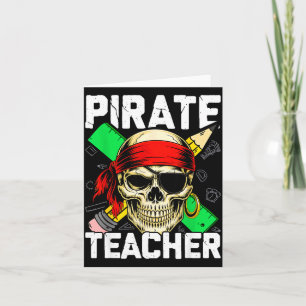 Pirat Lehrer lustiger Totenkopf Karte