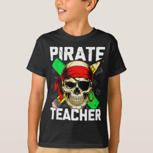 Pirat-Lehrer lustiger Totenkopf T-Shirt