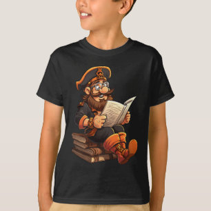 Pirat liest Buch lustiger Buchleser Bücherwurm T-Shirt