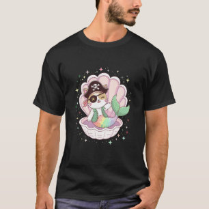 Pirat Meerjungfrau Katze Katzenliebhaber Kätzchen  T-Shirt