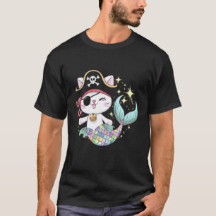 Pirat Meerjungfrau Katzenliebhaber Kätzchen Besitz T-Shirt