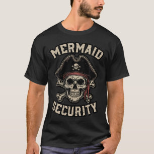 Pirat Meerjungfrau Sicherheit Lustiger Totenkopf T-Shirt