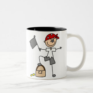 Pirat mit der Schatz-Tasse Zweifarbige Tasse
