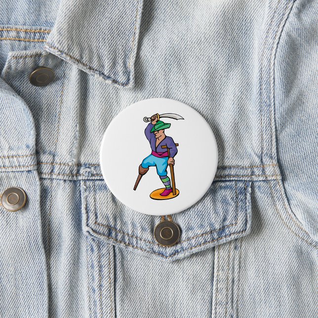Pirat mit Holzbein und Schwert Button (Von Creator hochgeladen)