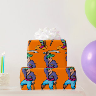 Pirat mit Holzbein und Schwert Geschenkpapier