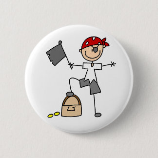 Pirat mit Schatz-Knopf Button