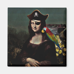 Pirat Mona Lisa mit Augenklappe Magnet