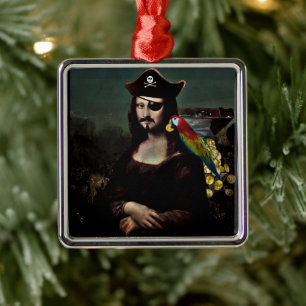 Pirat Mona Lisa mit Augenklappe Ornament Aus Metall
