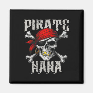 Pirat Nana Jolly Roger Flagge und Totenkopf Magnet