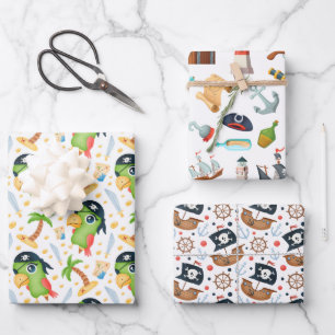 Pirat Pack Papageien Geschenkpapier Set