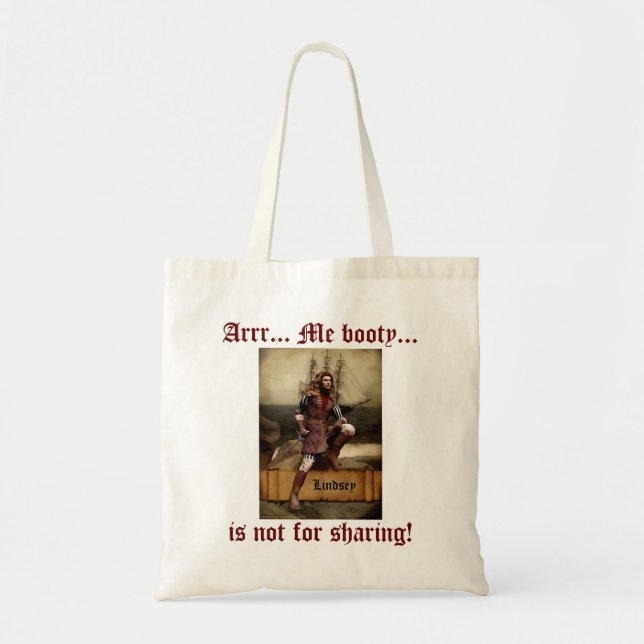 Pirat. Personalized Booty Canvas Tote Tragetasche (Vorne)