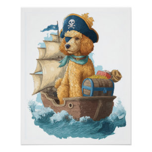 Pirat Poodle � Lustiger Sehund Poster