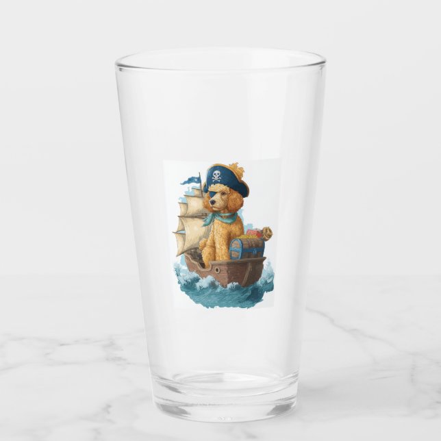 Pirat Pudel � Lustiger Sehund Glas (Vorderseite)