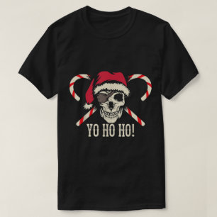 Pirat Santa Totenkopf Yo Ho Ho Design T-Shirt