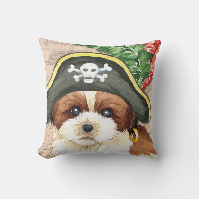 Pirat Shih Tzu Kissen (Vorderseite)