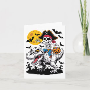 Pirat Skelett Halloween T Rex Süßigkeiten Dinosaur Karte