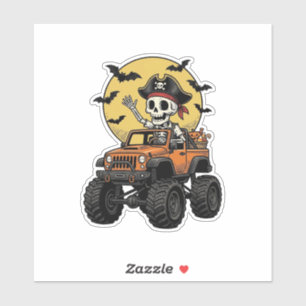 Pirat-Skelett-Monster-Truck-Halloween-Design_1 Aufkleber