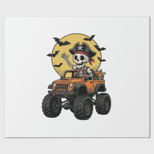 Pirat-Skelett-Monster-Truck-Halloween-Design_1 Geschenkpapier