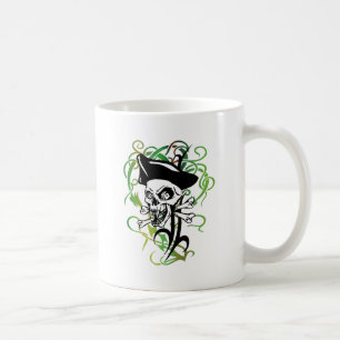 Pirat Skelett Vampir Reißzähne Tattoo-Stil Kunstwe Tasse