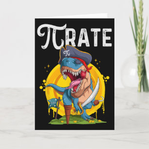 Pirat T-Rex Pi Rate Dino Pi Rate Mathe Geek Lustig Karte