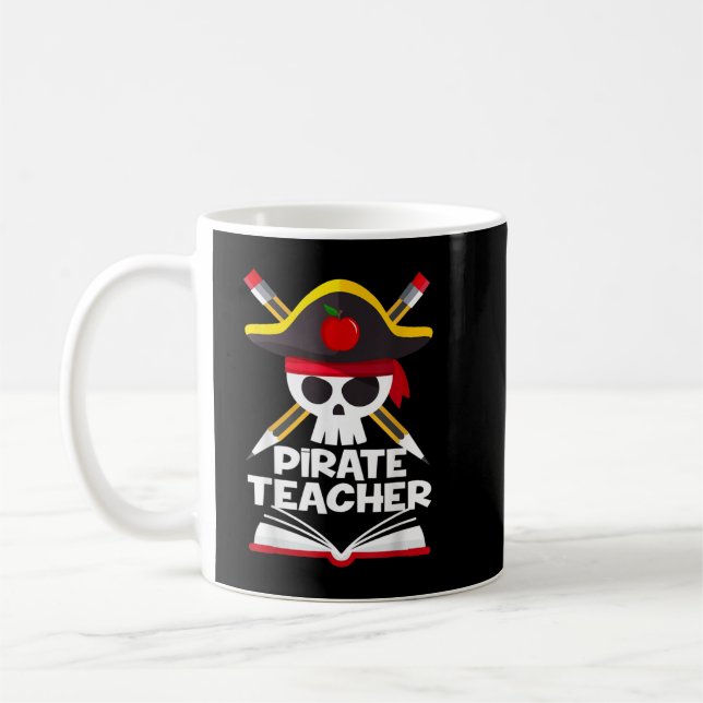 Pirat Teacher Funny Halloween Kostüme Skull Adul Kaffeetasse (Links)