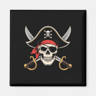 Pirat Totenkopf Jolly Roger Flagge Halloween lusti Magnet