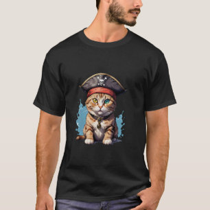 Pirat und Katze Der feline Freibeuter T-Shirt