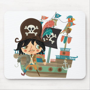 Pirat und Piraten-Schiff Mousepad