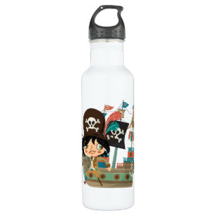 Pirat und Piraten-Schiff Trinkflasche