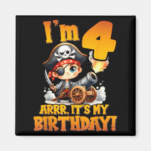 Pirat vierter Geburtstag Ich bin 4 Arrr Es ist mei Magnet