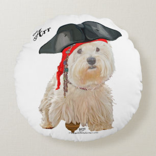 Pirat Westie Rundes Kissen