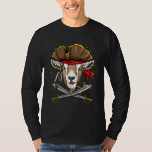 Pirat-Ziegen-Jolly-Roger-Flagge Nautical-Landwirt- T-Shirt