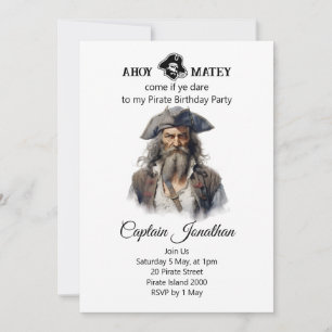Pirat zum Geburtstag Jolly-Roger-Einladung Einladung