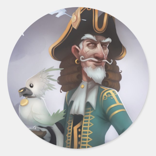 Pirate101 Captain Avery Runder Aufkleber (Vorderseite)