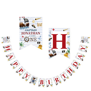 Pirate 1. Happy Birthday Party Wimpelkette